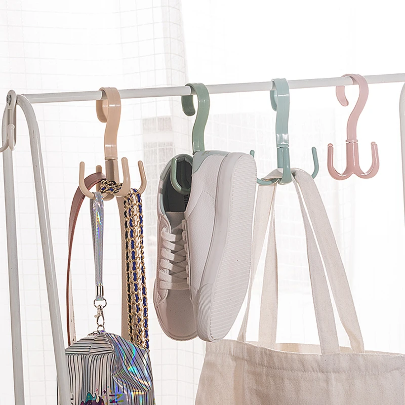 

Multi-Function 360 Degrees Rotating Hook Four Claw Hooks Dry Wet Hanger Hooks Home Clothes Shoes Sundries Organizers Bathroom