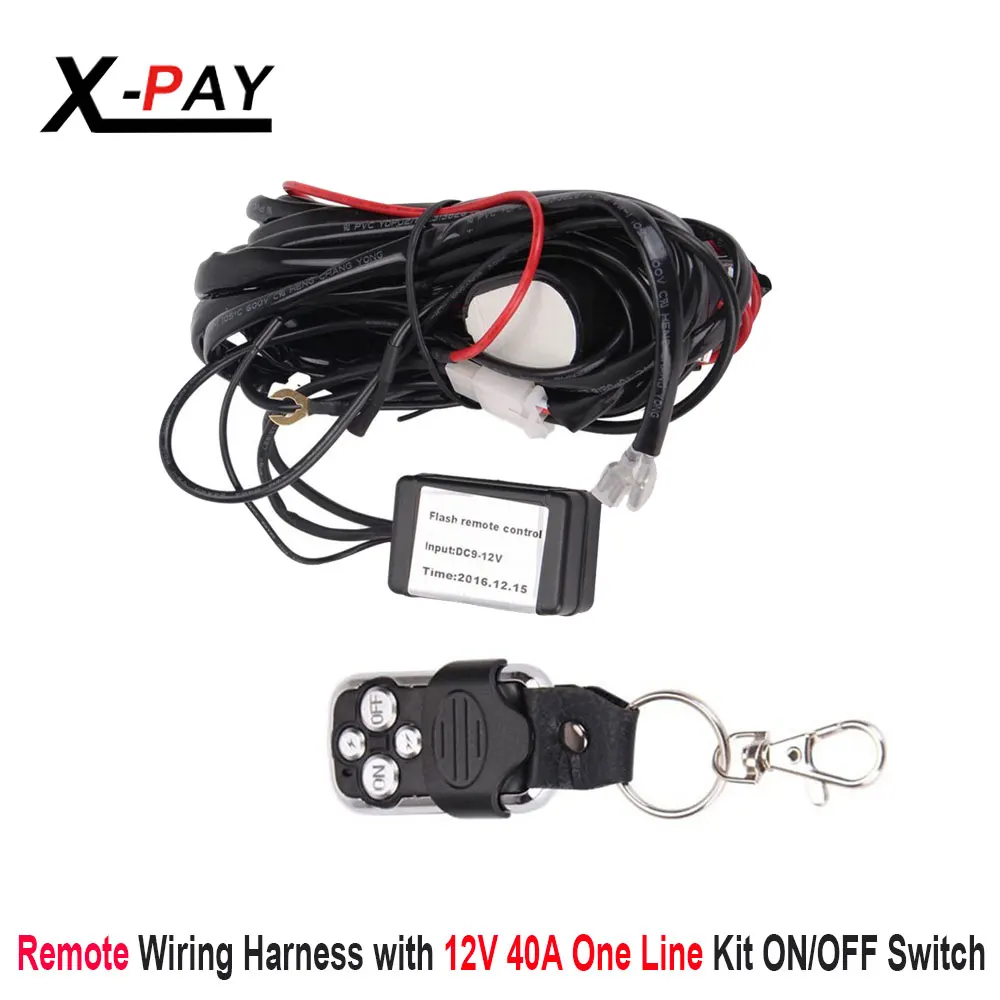 

Remote Wiring Harness for Led Light Bar with 12V 40A One Line Kit ON/OFF Switch Relay for Work Lights Off Road Fog Driving Light