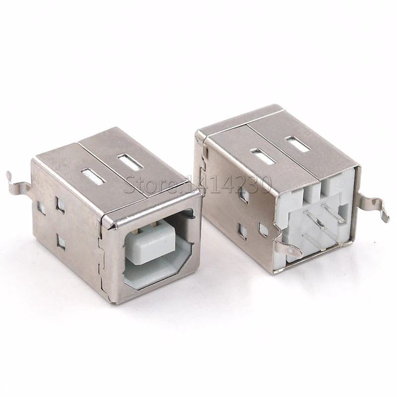 Conector USB hembra tipo B cuadrado, 10 180 grados, interfaz de datos impresora|connector for pcb|connector femaleconnector usb - AliExpress