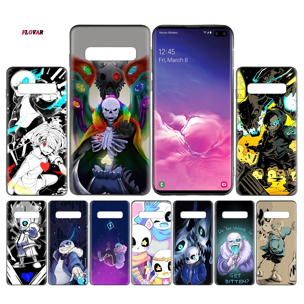 

undertale papyru sans doggo Black TPU Case Cover For Samsung Galaxy Note 8 9 10 10+ S8 S9 S10e Plus 5G A30 A50 A70 A30s A50s Coq