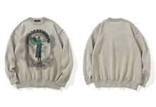 Men Hip Hop Knitted Jumper Sweaters Angel Lightning Printed Streetwear Harajuku Autumn Oversize Hipster Casual Pullovers