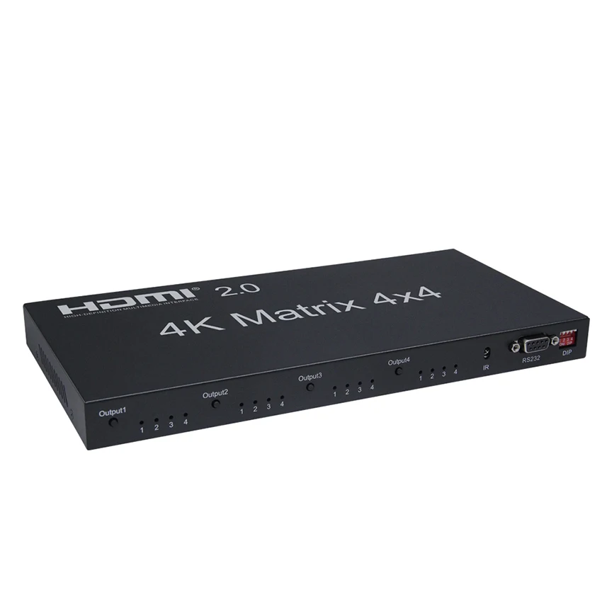 2,0 HDMI матричный 4x4 4 k@ 60Hz(RGB/YUV 4:4:4) переключатель разветвитель 4 в 4 Выход управление через RS232 или ИК-пульт HDMI коммутатор