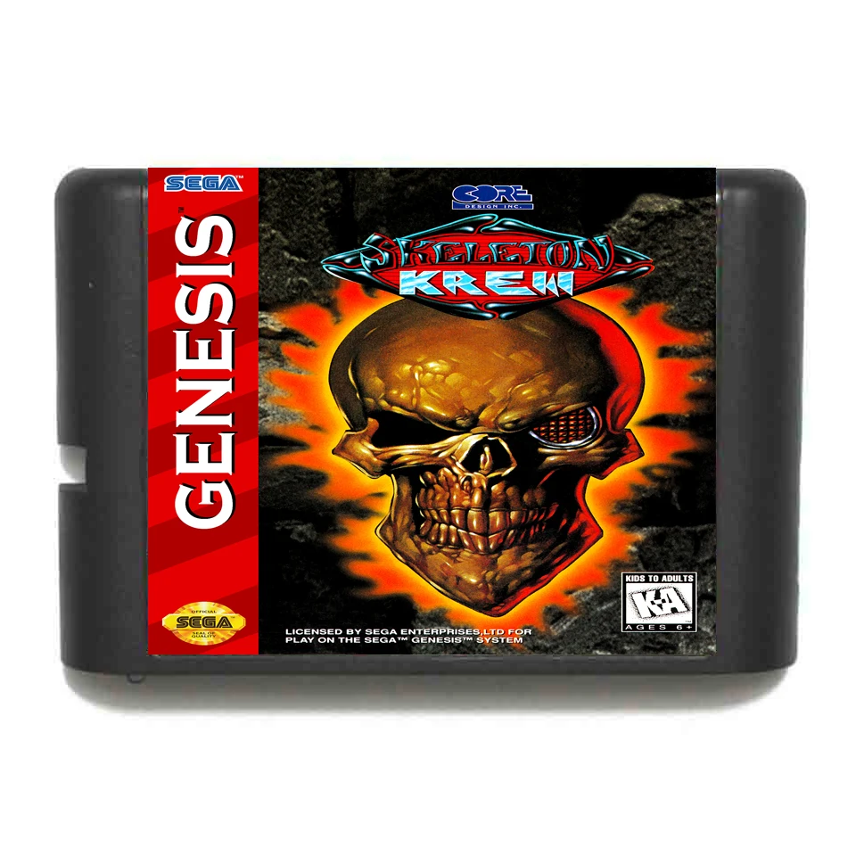Скелет Krew NTSC-USA 16 бит MD карточная игра для Sega игры Mega Drive Genesis |