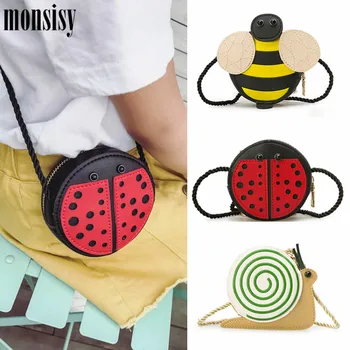 

Monsisy Cartoon Bag For Girl 2020 Purse and Handbag Children Kid Cross-body Shoulder Bag Gift Animals Snail Ladybug Bee Coin Bag
