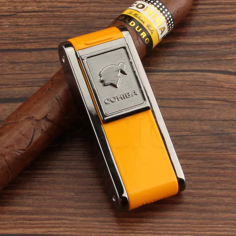 COHIBA зажигалка для сигар роскошный ветрозащитный 2-струйный фонарь карманная