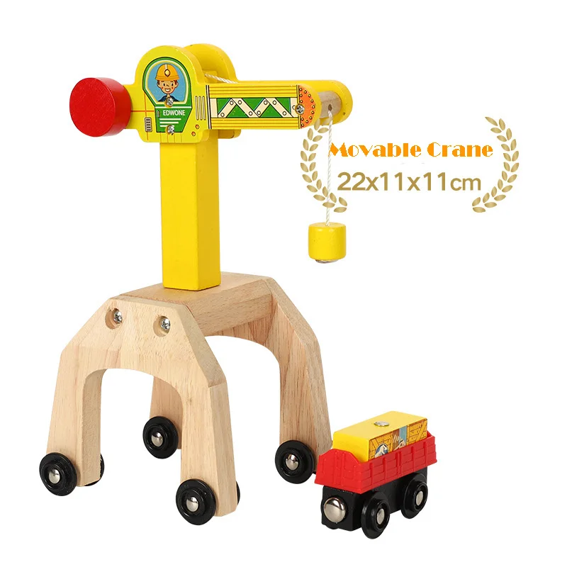 All Kinds of Crane Tender Wooden Magnetic Train Track Railway Accessories Compatible Biro All Brands Wood Track Educational Toys 16