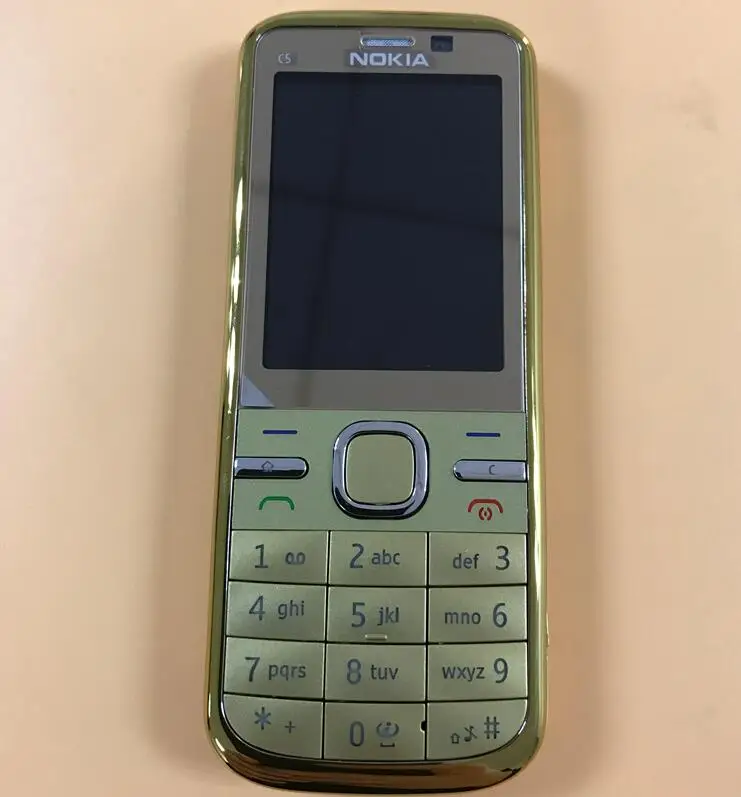 C5-00i Original Phone Unlocked Nokia C5-00 CellPhone 2G GSM 3G 3MP Camera FM Radio Bluetooth Russian/Arabic/Hebrew Keyboard iphone xr refurbished Refurbished Phones