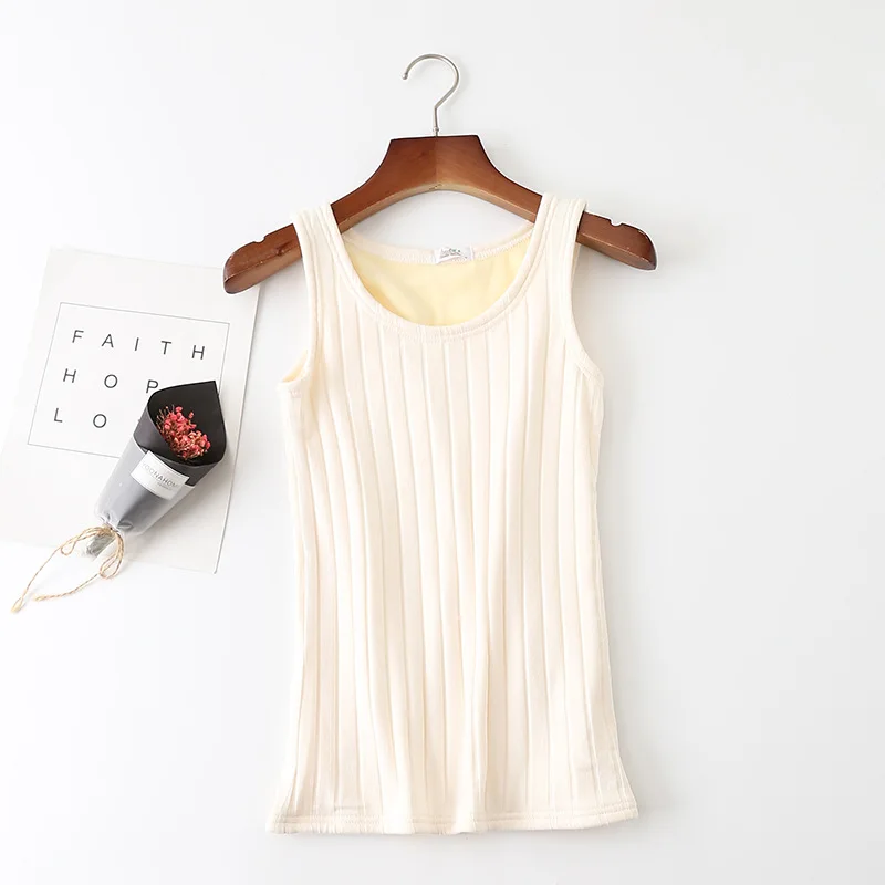 Women Winter Thermal Underwear Warm Thick Tank Top Velvet  Female Casual Slimming Basic Vest