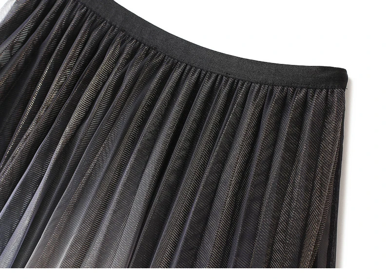 TIGENA אופנה ארוך קפלים טול חצאית נשים 2021 קיץ קוריאני שיפוע אסתטי רשת קו גבוהה מותן מקסי חצאית נקבה