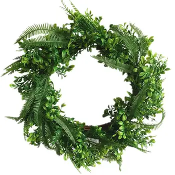 

Artificial Flowers Ferns Wreath Spring Wreath Outdoor for Front Door Wall Window Party Wedding Décor
