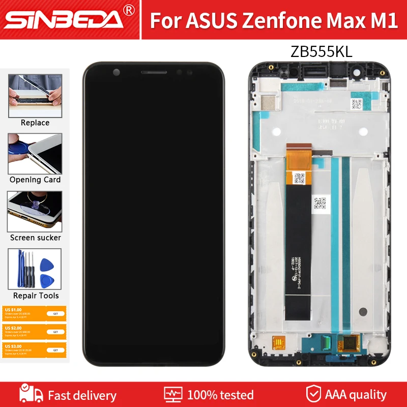 Оригинальный ЖК-дисплей 5 дюйма для Asus Zenfone Max M1 ZB555KL дигитайзер сенсорного экрана