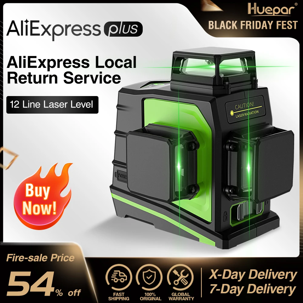 US $77.40 Huepar 3x360 Laser Level 3d Green Beam Self Leveling Cross Line Three Plane Leveling Alignment Laser Tool Usb Charging Port