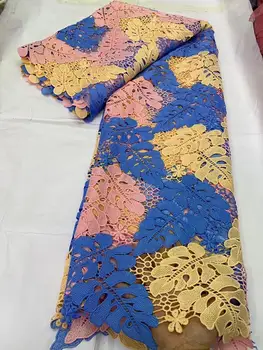 

Latest Design African Lace Fabrics High Quality Lace Guipure Cord Lace Fabric For Women Party Dress Material