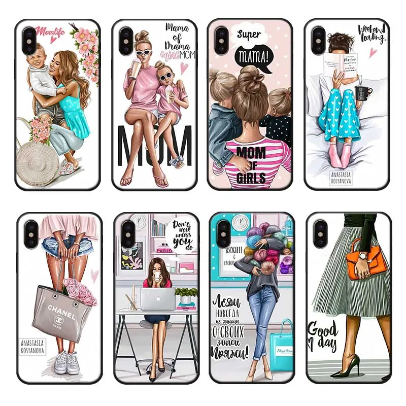 For iPhone 11 Pro Max 2019 Clear Soft Silicone Phone Case Princess Girl Female boss coffee |