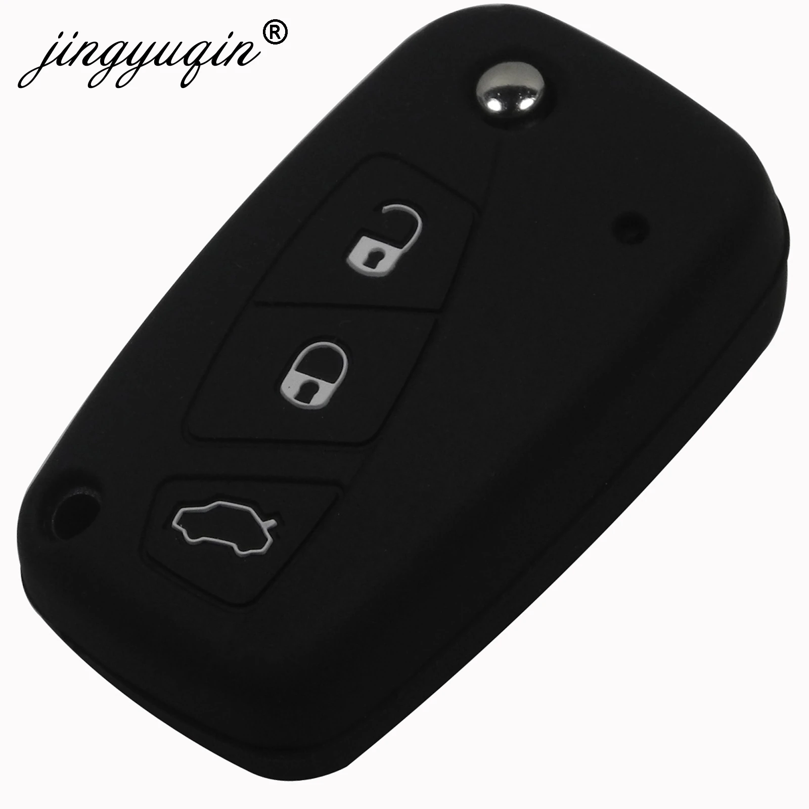 Jingyuqin 50 шт. 3 кнопки силиконовый чехол для ключей от машины для FIAT Panda Stilo Punto Doblo Grande Bravo 500 Ducato микроавтобуса откидной чехол для ключей