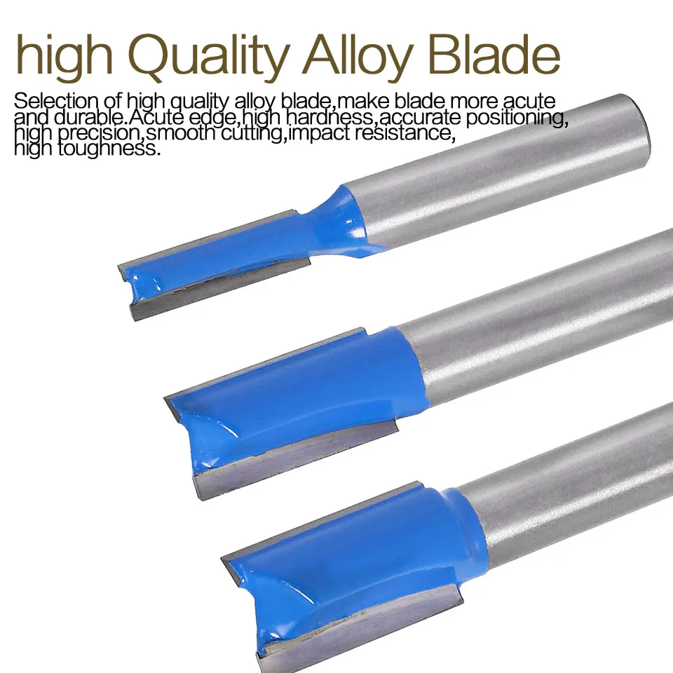 8mm Shank Straight/Dado Router Bit Set Diameter Woodworking Tools CNC Milling Cutter Endmill for Wo