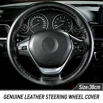 

38CM Genuine Leather Car Steering Wheel Cover For Opel Astra H J G Corsa D C Insignia Vectra B Zafira Mokka Meriva Vivaro Antara