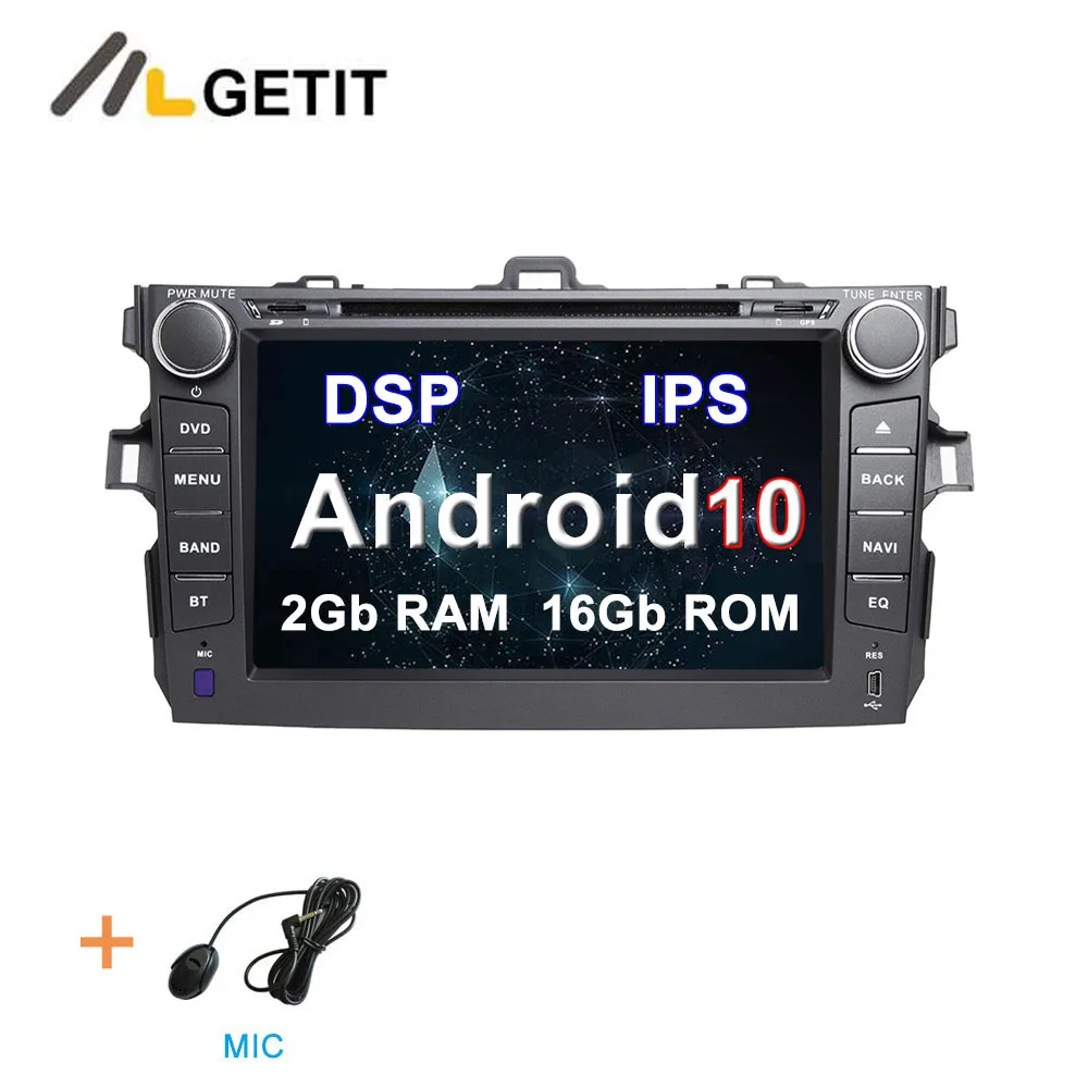 Android 10 DSP ips Автомобильный gps стерео Мультимедиа Радио для Toyota Corolla 2006-2011 - Цвет: DSP 2G-RAM 16G-ROM