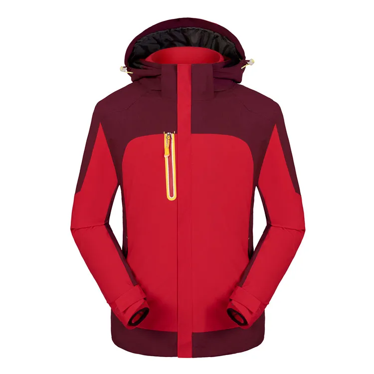 Red Mountainskin Для мужчин Для женщин осенняя зимняя куртка кемпинг Пеший Туризм флисовая ветровка комплект из двух предметов, костюм с капюшоном куртка с пайетками VA620 - Цвет: Red