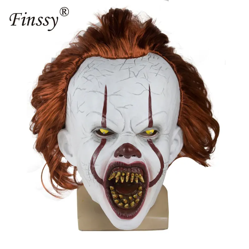 Stephen King It Chapter Two 2 Joker Pennywise клоун светодиодный Маска латекс Хэллоуин шлем для косплея вечерние ложки праздничные маски подарок для человека
