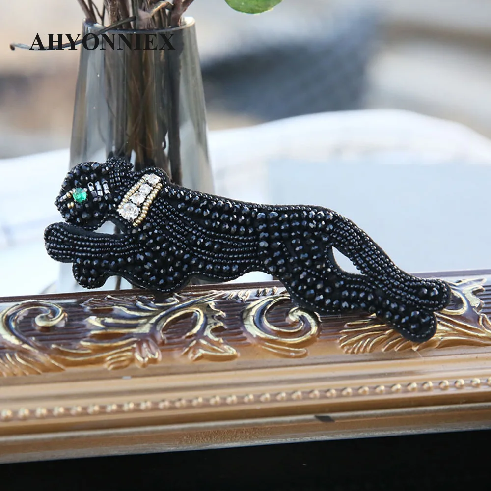 14,5 CM X 5,3 CM Handgemachte Laufende Leopard Perlen Patches Nähen Auf Patch für Kleidung Perlen Applique Nette Patch