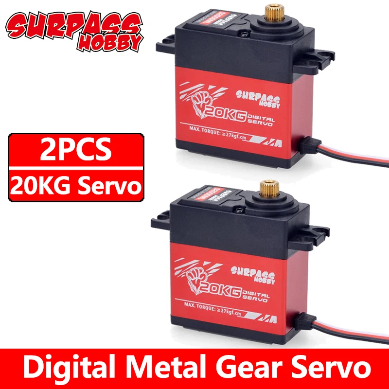 SURPASS Hobby 2PCS Waterproof 20KG Digital Servo S2000M Metal Gear Baja for 1/8 1/10 RC Car Boat Duct Plane Airplane Robot | Игрушки и