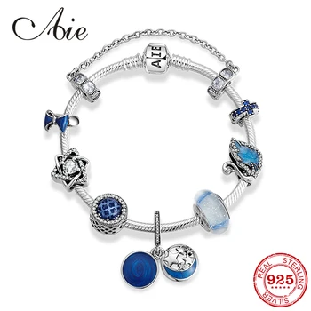 

925 Sterling Silver Blue series Night starry sky Charm Finished product Bracelets for Women Fashion Jewelry 2019