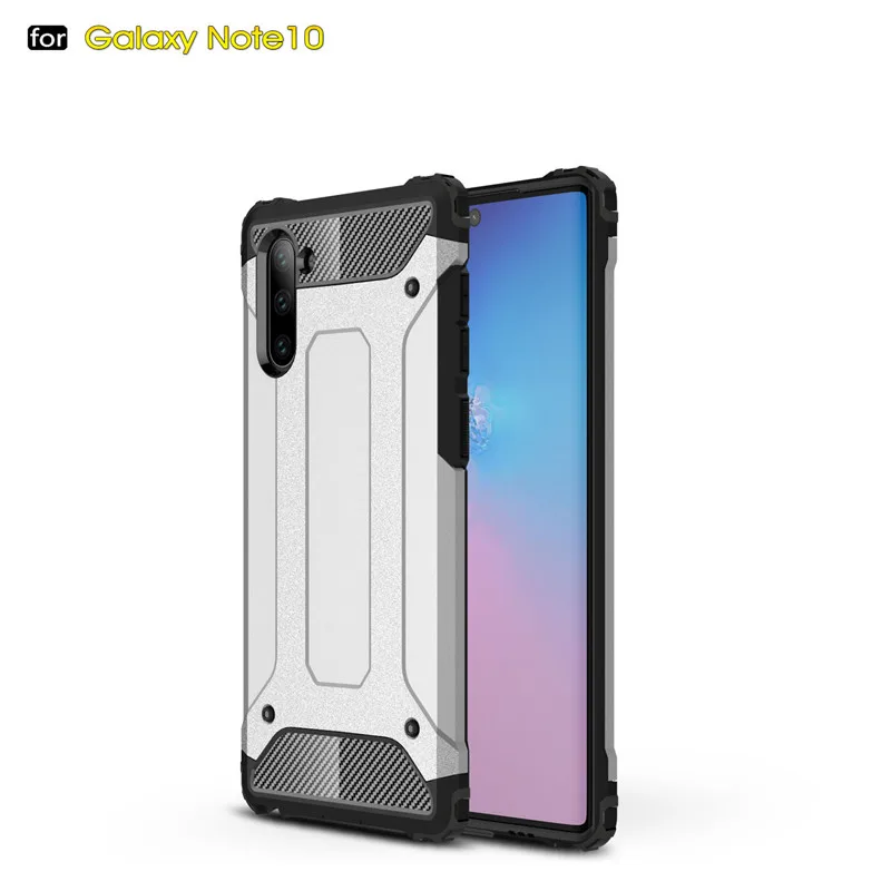 Чехол для samsung Note 10 plus Fundas, чехлы для роботов, двойной чехол для samsung Galaxy Note10 Plus Note10 Pro, роскошный защитный чехол - Цвет: Sliver