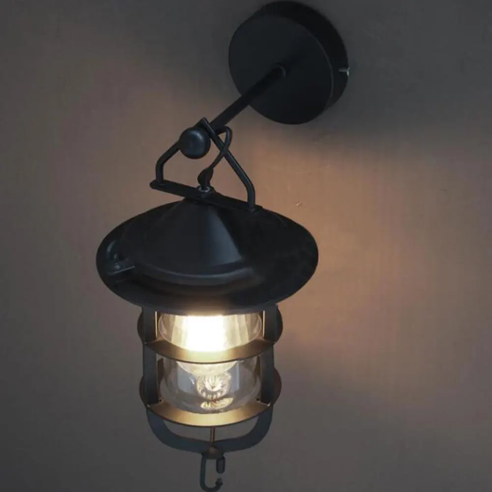E27 Wall Lamp Loft Iron Sconce Light Home Decor Bedside Hotel Coffee Bar Vintage Industrial Lighting Fixture Suspension Pendant