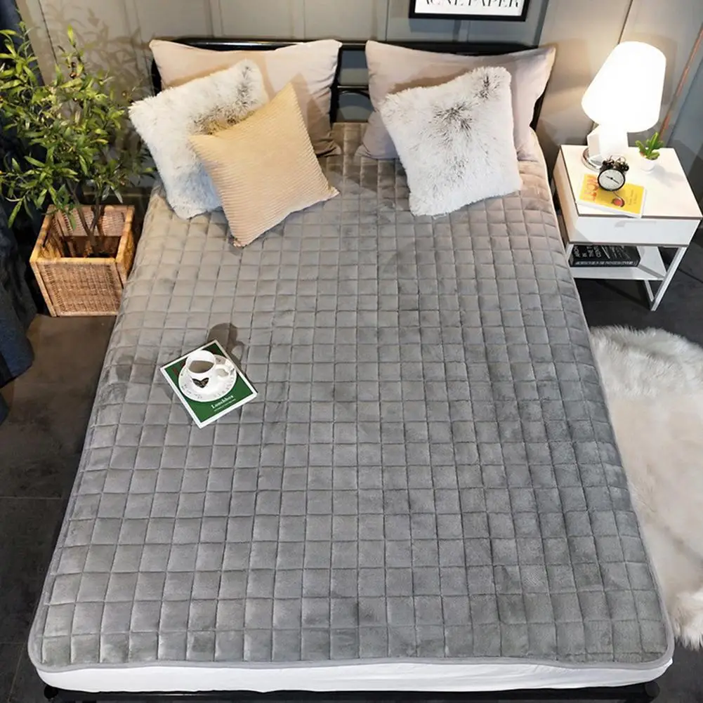 Серый фланелевый матрас теплый нескользящий матрас одинарные и двойные мягкие подушки для студенческого общежития# 4O