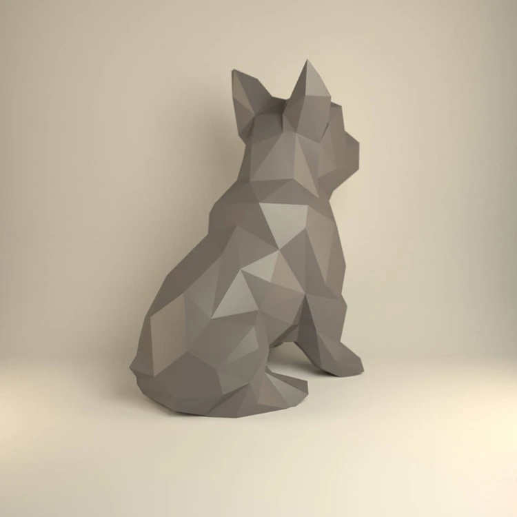 3D Papercraft Paper French Bulldog Wall Cat Black Bedroom Decor Art Garden Decorations Home Hallway Party Decorations Diy Toys