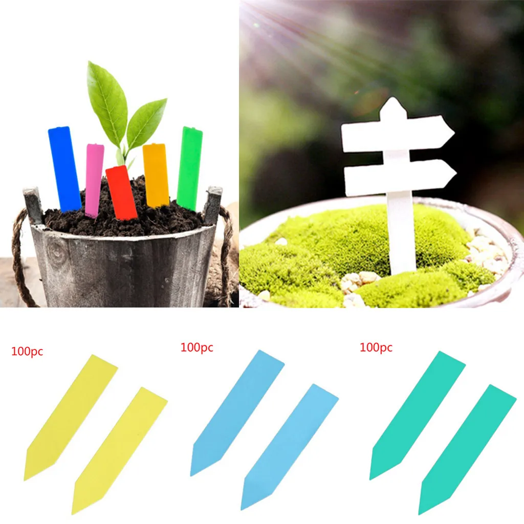

100pcs Plastic Plant Seed Label Pot Marker Nursery Garden Stake Tags Waterproof Tags Garden Label 10cm X2cm Jardinage Outillage