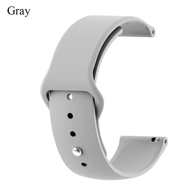 Gray Силиконовый ремешок для Huami Amazfit Bip ремешок 20 мм для Xiaomi mijia кварцевый Garmin Forerunner 645 Vivoactive 3 - Цвет ремешка: Gray
