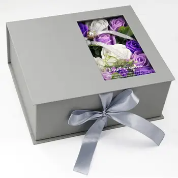 

Valentine's Wedding Day Gifts Soap Flower Mother's Day Gift Artificial Flower Small Square Box Flower Bouquet Rose Flower