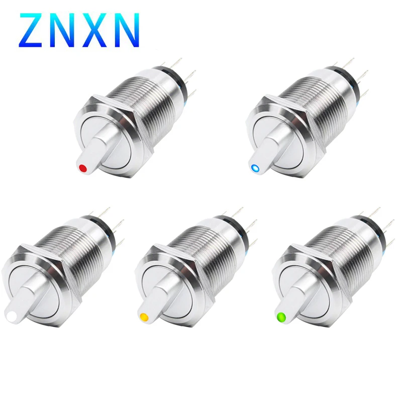 

19/22mm metal knob switch second gear third gear self-reset self-locking knob button switch with light 6v12v24v110v220v