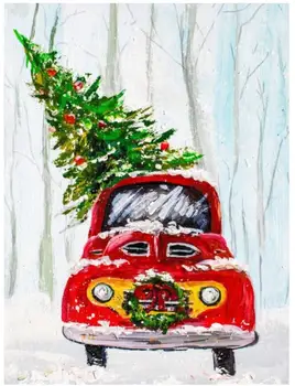

Embroidery Mosaic Craft Christmas Car Tree Diamond Painting Kits Crystal Picture Wall Paper Rhinestone Drawing Handmade Gift
