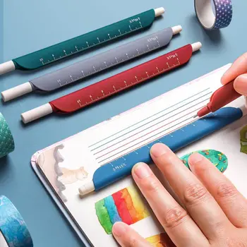 

5pcs 0.5mm 3 in 1 Multifunction Retro Color Gel Pen Creative Journal Ruler Cartoon Bookmark School Supplies