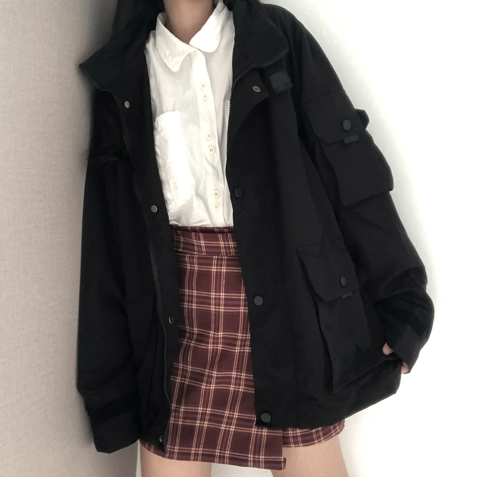 Neploe Harajuku, утолщенная Женская Куртка карго, Осень-зима, корейское пальто большого размера,, средней длины, BF, стиль сафари, верхняя одежда, 55763