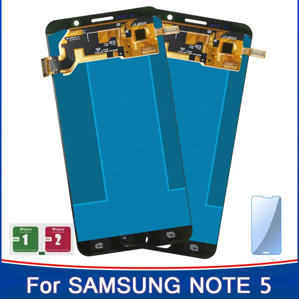 

2PCS Display For Super AMOLED Samsung Galaxy Note 5 N9200 N920T N920A N920I N920G LCD Touch Screen Sensor Panel Parts