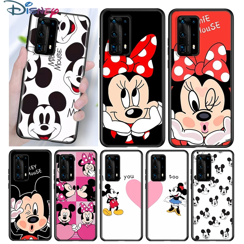 Mickey and Minne BFF Silicone Cover For Huawei P40 P30 P20 Pro P10 P9 P8 Lite E Plus 2019 2017 5G Black Phone Case | Мобильные