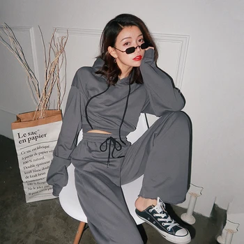 

2pcs Women long sleeve pullover hoodies sportwear pants suit tracksuit