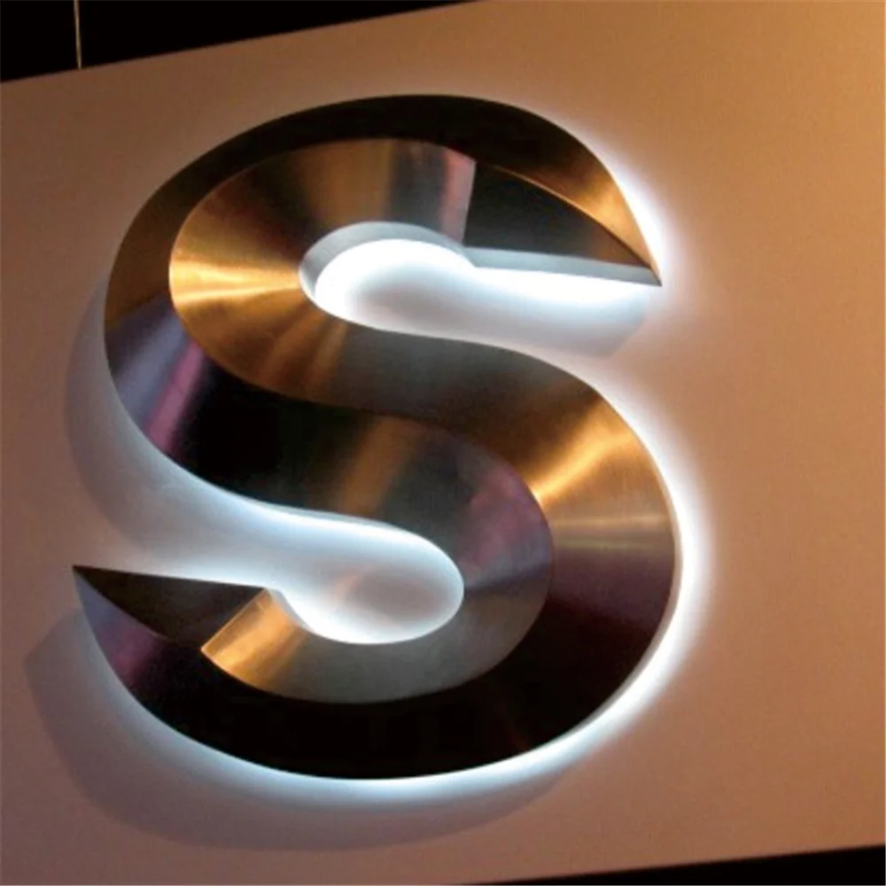 Custom Made Outdoor Use 3d Back Lighted Stainless Steel Channel Letter