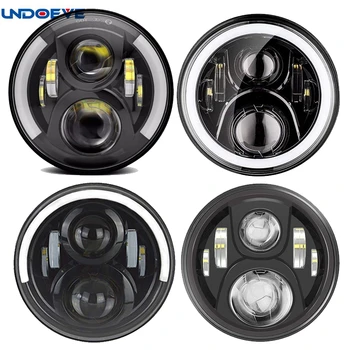 

Undoeve Pair 7INCH LED Headlight 7" Car Headlamp with High/Low Beam Lamp for Jeep wrangler VAZ 2121 Lada Niva 4x4