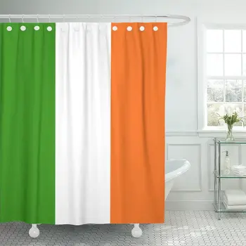 

Republic Flag of Ireland Country Emblem Geographical Irish Liberty Shower Curtain Waterproof Fabric 60 x 72 Inches Set with Hook