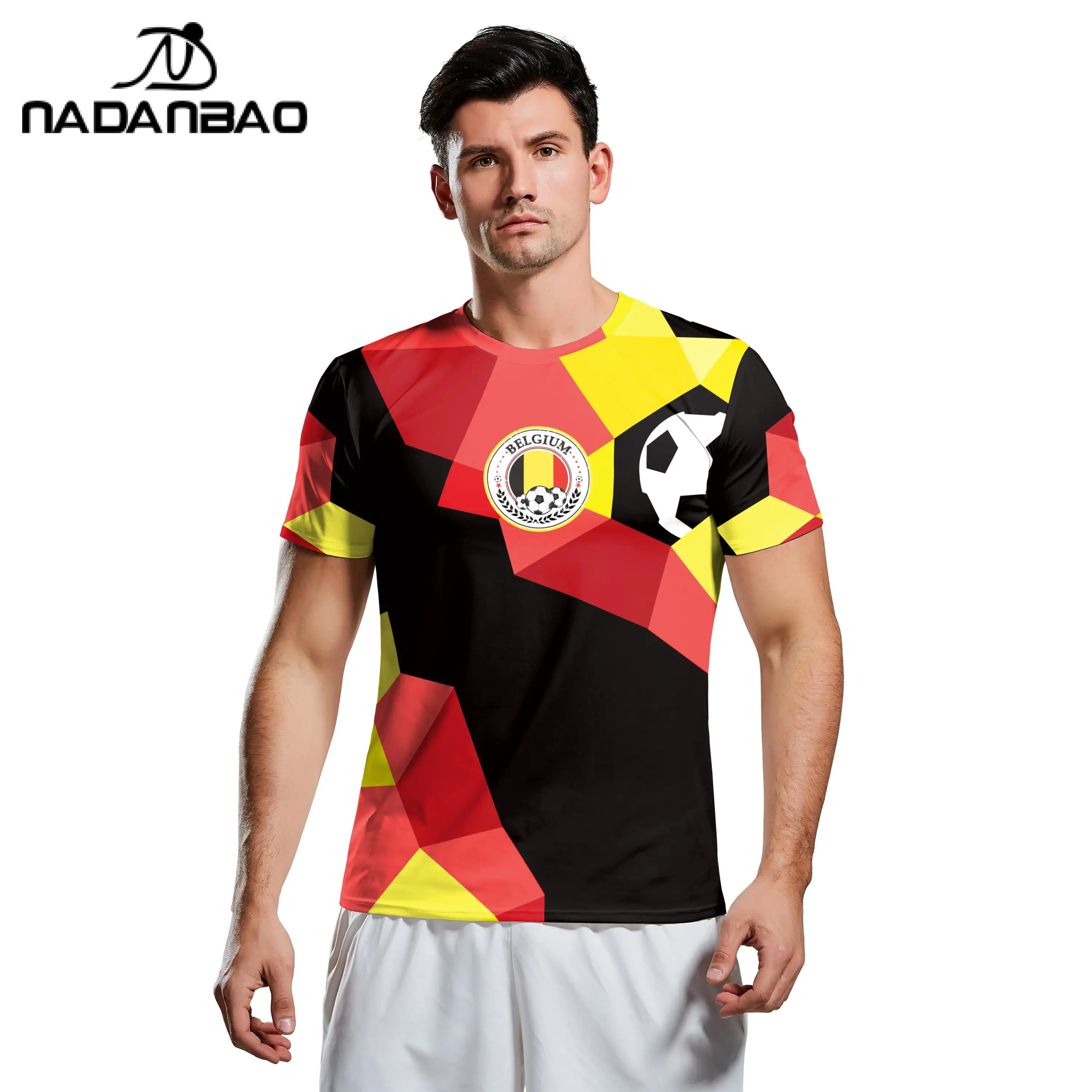 nadanbao summer t shirt men's 2022 3d belgium team football t shirts o neck short sleeve casual breathable soccer jersey top NADANBAO Summer T-shirt Men's 2022 3D Belgium Team Football T-Shirts O-Neck Short Sleeve Casual Breathable Soccer Jersey Top 3