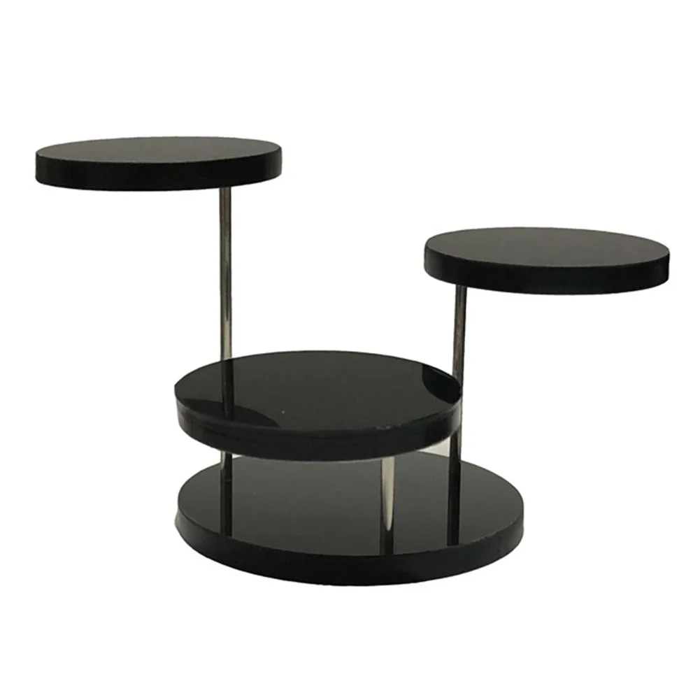 3 Layers Necklace Acrylic Holder Jewelry Display Earring Ring Practical Round Plate Home Easy Clean Bracelet Stand Pendant Shelf | Украшения