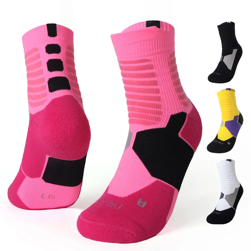 Performance Sport Crew Socks Men Outdoor Elite Fitness Basketball Running Sock Breathable Thick Cushion Compression Quarter Sock