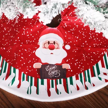 

Christmas Ornaments Linen Printed Linen Christmas Tree Skirt Decoration Props New Year Floor Mats Home Decoration Carpet