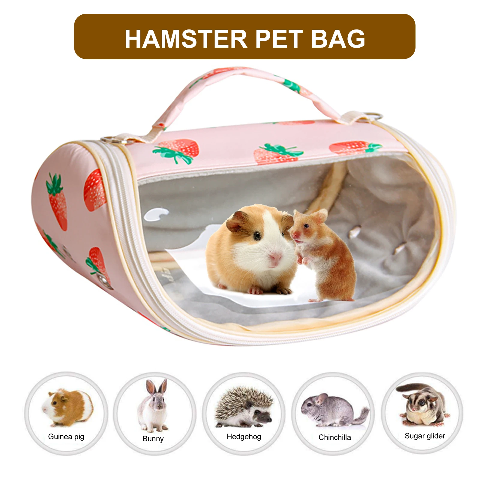 Practical Hamster Carrier Bag Breathable Hamster House Bed Outdoor
