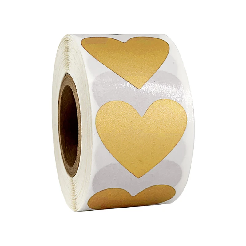 

300Pcs /roll yellow scratch Stickers Heart-shaped custom Scratch-Off Raffle Card Game Entertainment stationery Sticker